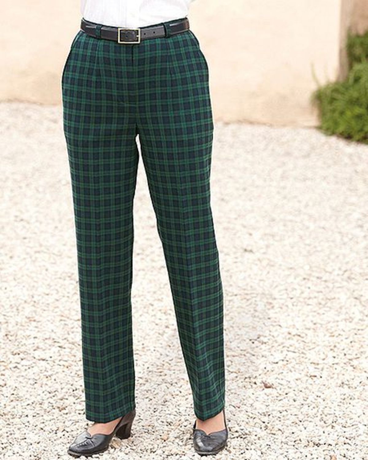 Plaid best sale ladies trousers